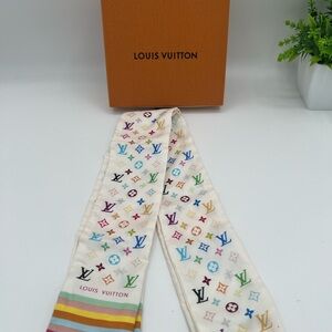 Louis Vuitton twilly Murakami scarf in box